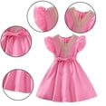 thumbnail image 2 of Qudderr Robes de Princesse pour Filles 4-12 Ans Robe en Dentelle Col en V Été Manches Courtes Robe d'Été pour Filles, 2 of 9