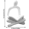 thumbnail image 2 of Reading Woman Statue for Home Decor, Contemplative Female Figurine, Resin Abstract Sculpture, Modern Bookshelf Ornament, Thoughtful Gift for Book Lovers, 2 of 6