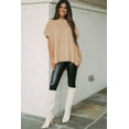 thumbnail image 6 of Versatile Tunic-Length Sweater in Apricot with Side Slits Detail, 6 of 9