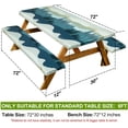 thumbnail image 2 of 6ft Polyester Picnic Table Cover With Bench Covers, Elastic All Around, Waterproof Windproof Camping Tablecloth With Drawstring Bag, 2 of 7