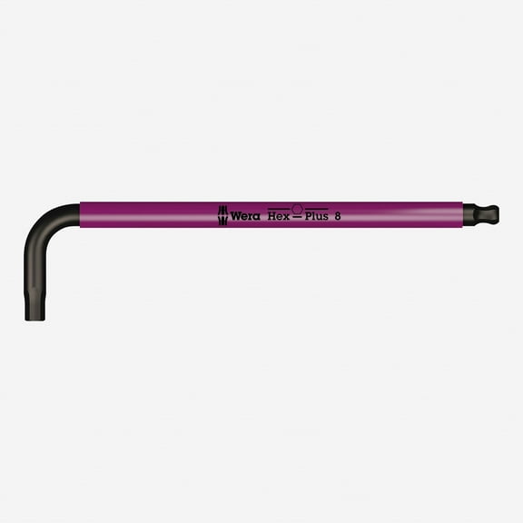 Wera 022204 8.0 x 195 mm Hex-Plus L-key with Holding Function (Pink)