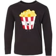 thumbnail image 3 of Inktastic Cute Kawaii Popcorn Long Sleeve Youth T-Shirt, 3 of 5