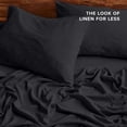 thumbnail image 4 of Bare Home Washed Sheet Set - Premium 1800 Collection - Deep Pocket - 4 Piece - King, Black, 4 of 8