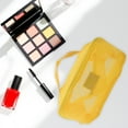thumbnail image 4 of Ofertas Únicas 1 Pc Bolsa de Maquillaje Multifuncional de Malla Portátil Amarilla de Poliéster, 4 of 5