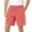 Watermelon Red, variant on Men Solid Color Man High Street Fashion Trend Pleated Design Straight Leather Shorts Everyday Comfort Versatile Active Athletic Casual Bottoms