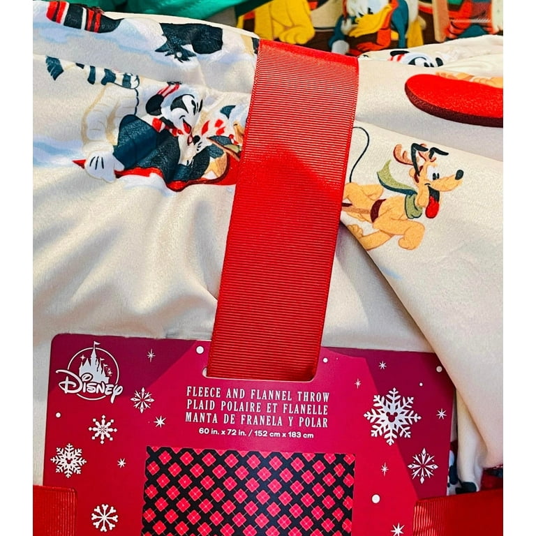 2021 Disney Parks Mickey Mouse Christmas Holiday Fleece Flannel Blanket Throw Walmart