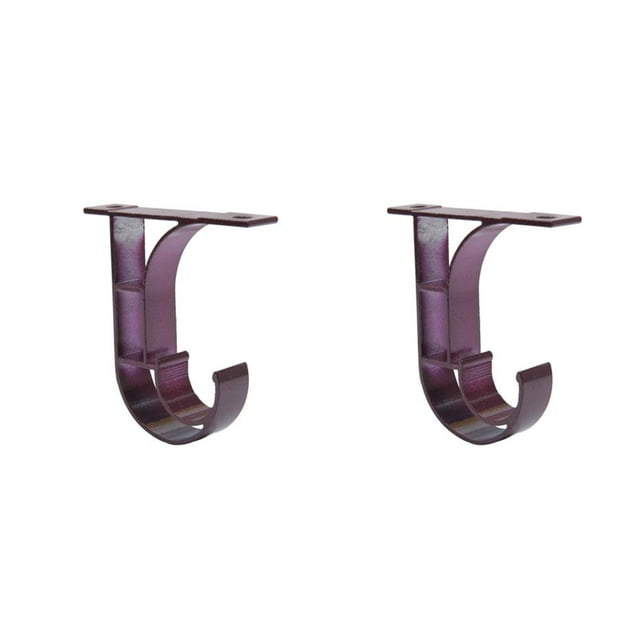 Thinsony 1pc Aluminium Alloy Window Curtain Drapery Rod Bracket DIY Rome Pole Curtain Brackets Thicken Support Rack Shelf Decor wine red 81x60mm 2Set