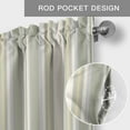 thumbnail image 6 of Light Green Lines Farmhouse Short Window Curtain Valances, Retro Minimalist Stripes Pattern Rod Pocket Kitchen Valances for Living Room Bedroom Bathroom Cafe 42" x 12", 6 of 8