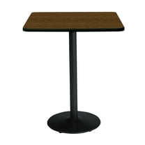 KFI Studios Mode 3.5' Square Bistro Table, Walnut, Black Base