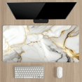thumbnail image 2 of Large Natural Rubber NonSlip Game Mouse Pad White Golden Marble Computer Desk Keyboard Pad 35.4X15.7in, 2 of 4