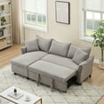 thumbnail image 2 of 80" Gray Corduroy For 3 People - Enjoy Spacious Seating L-shaped With Storage Stylish And Functional Addition, 2 of 5