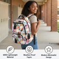 thumbnail image 4 of Chririnla Cats Floral Print School Bag with Padded Straps Large Capacity Book Bag, Breathable 17 Inch Bookbag for Travel Middle School Primary School, 4 of 10