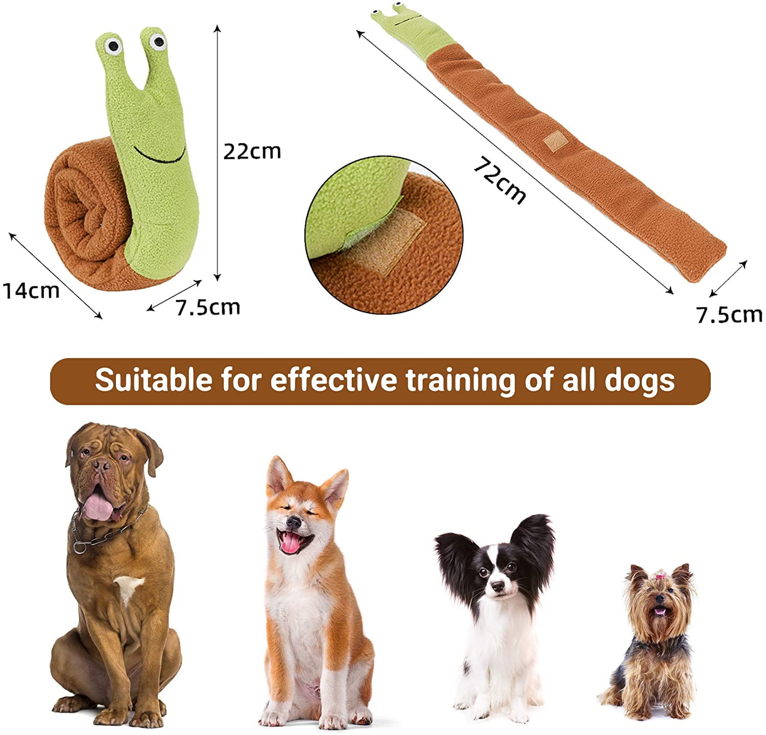 TOTARK Treat Dispensing Snail Snuffle Toys Squeaky Dog Puzzle Birthday  Interactive Dog Toy for Foraging Instinct Training, Enrichment Plush Toys  Chew