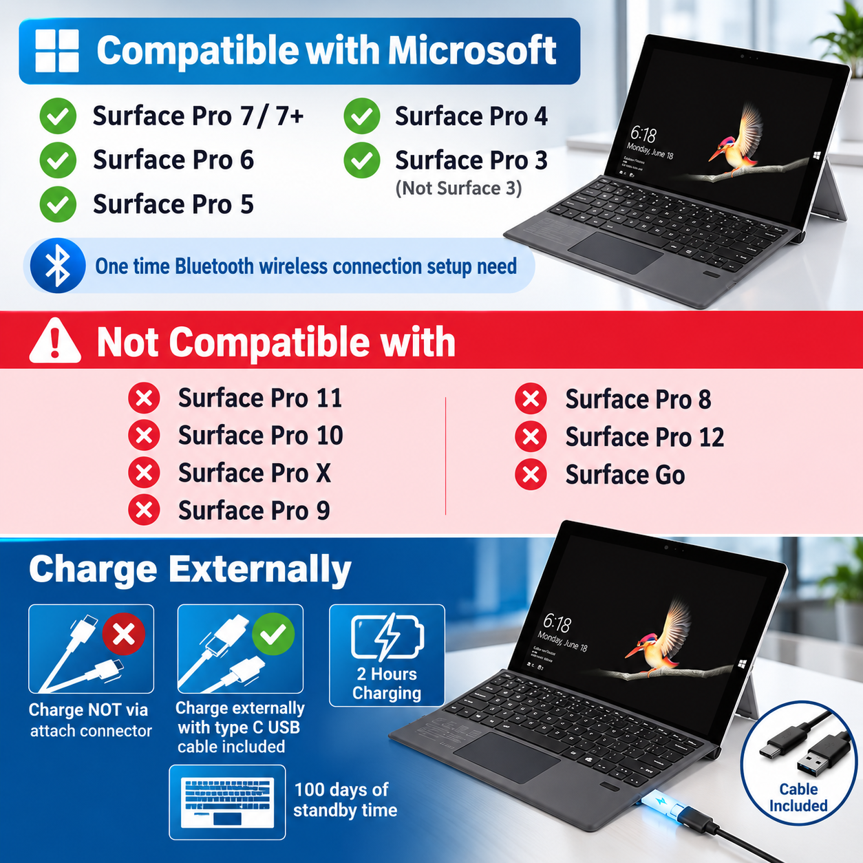 PerfectESell Surface Pro Keyboard Cover with Trackpad photo 5