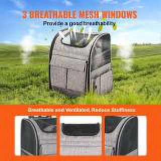 KFFKFF Cat Carrier with Wheels,18 lbs Rolling Pet Carrier with Handle Grey,For Cat Dog Small Medium Animals Kitten Puppy