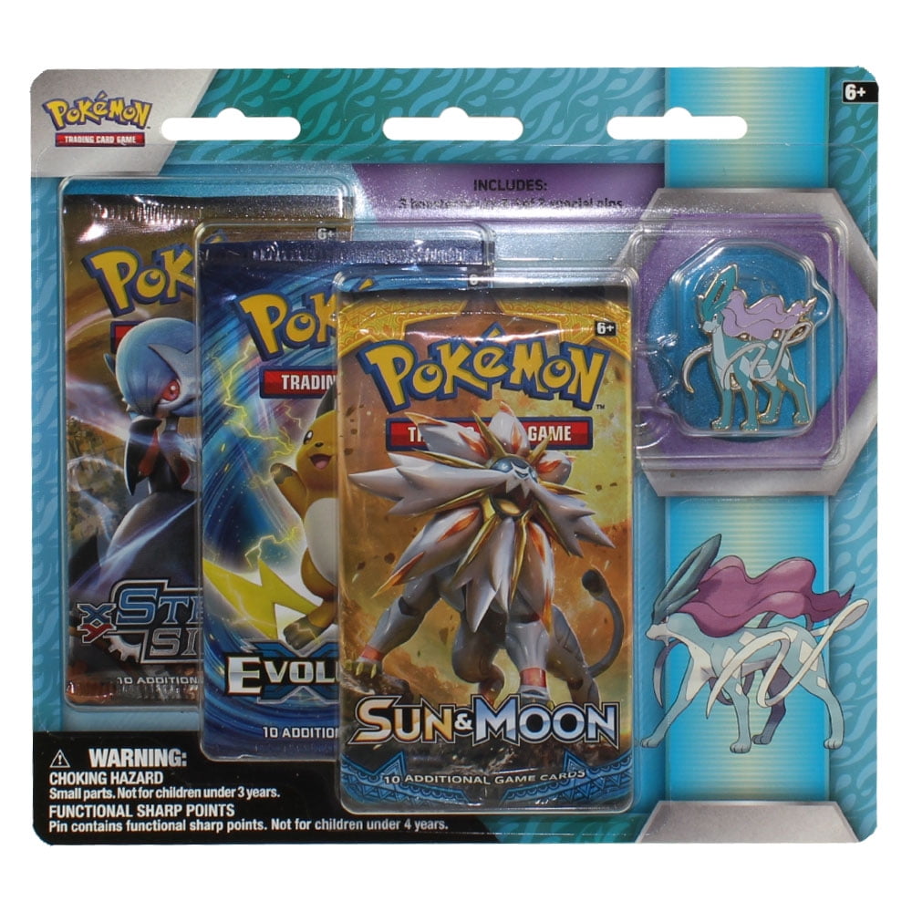 Pokemon TCG: Sun and Moon Guardians Rising 3-Pack Blister, Featuring Suicune  - Walmart.com