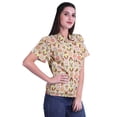 thumbnail image 3 of Moomaya T-shirt à Manches Courtes Imprimé pour Femme Col Boutonné Haut Décontracté, 3 of 5