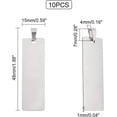thumbnail image 2 of Rectangle Shape Stainless Steel Charms Metal Stamping Blank Tag Charms Manual Polishing Pendant for Necklace Pendant and Earring DIY Making Craft 1box, 2 of 9