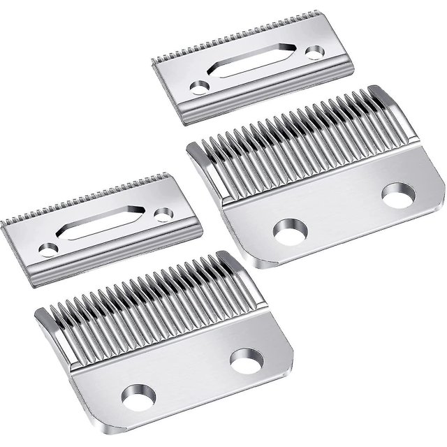 Lames de Tondeuse Réglables, Lame de Remplacement pour Tondeuse à Cheveux 2 Trous (2Ensemble, Argent)