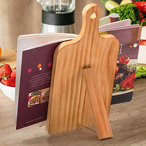 iPad Tablet Stand Holder Holder for Kitchen Counter Adjustable Recipe Book Nobilo Mothers Gift Rustic Wood Chopping Board Style Gifts for Mum Birthday Cookbook Stand