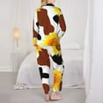 thumbnail image 5 of Bingfone Womens Pajama Sets Sunflower Cow Print,Long Sleeve Loungewear Pajamas Set-Xx-Large, 5 of 9