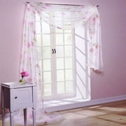 American Beauty Organza Scarf Curtain, Rose