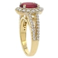 thumbnail image 3 of 14K Yellow Gold Diamond Enhanced Genuine Ruby Engagement Ring Oval 10x8mm, size 10, 3 of 3