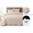 thumbnail image 5 of Chezmoi Collection Annabelle 2-Piece Blush Twin Size Quilt Set - Diamond Ruffle Stone-Washed Super Soft Lightweight Microfiber Quilted Bedspread Set for All Seasons, 5 of 9