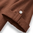 thumbnail image 6 of 2 Piece Summer Sets for Women Ndbuld Women's Summer And Linen Set Casual Collar Button Up Shirt+wide Leg Shorts Set Two-piece Set Beige M, 6 of 9