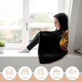 thumbnail image 6 of Burger Cheeseburger Vintage Art Food Hamburger Wearable Hooded Blanket Throw Cloak Wrap Warm Robe Cape for Bed Couch, 6 of 6