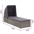 thumbnail image 5 of Benjara Casey Sun Chaise Lounger with Canopy- Cushion- Gray Rattan- 77 Inch, 5 of 6