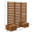 thumbnail image 2 of 65" Wooden Planting Frame, Modern Outdoor Elevated Planter Garden Box, Flower Shelf, Lattice Raised Garden Bed for Gardens, Balconies, Courtyards, Brown, 2 of 7