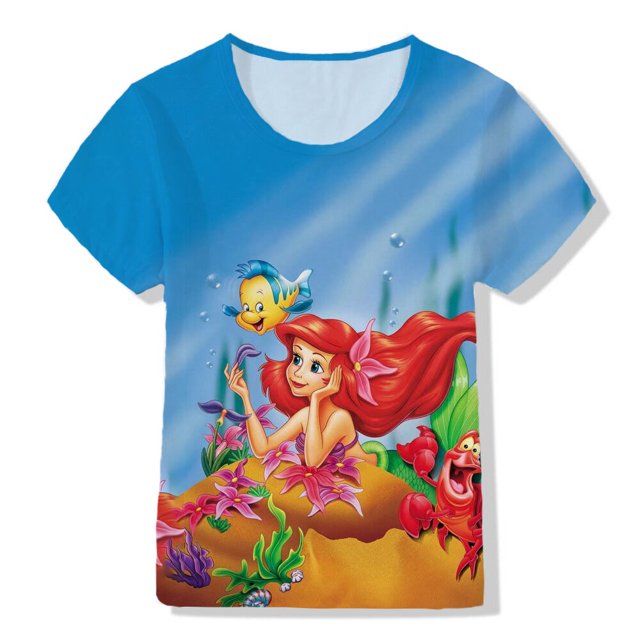 2022 Frozen 2 niños camiseta estampada niños camisetas casuales niñas dibujos animados manga corta camisetas Disney serie Elsa princesa Top160 zhangmengya CONDUJO