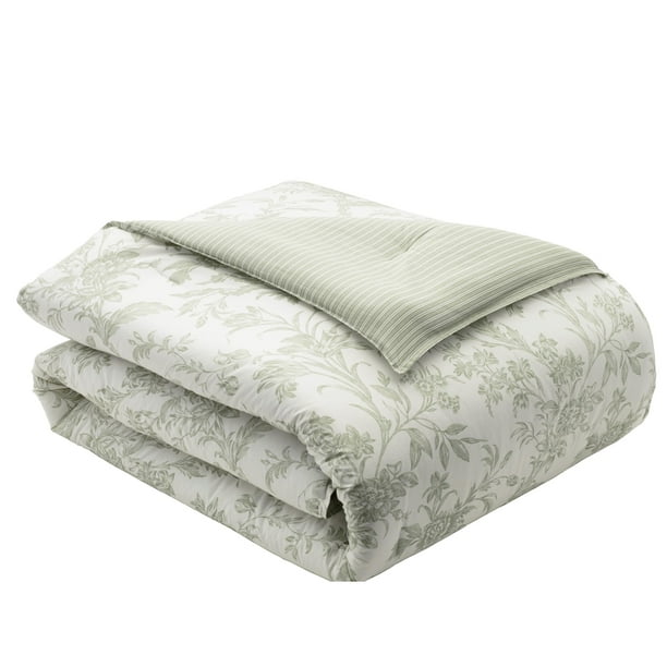 Set de edredón Laura Ashley Home Natalie Sage y blanco roto
