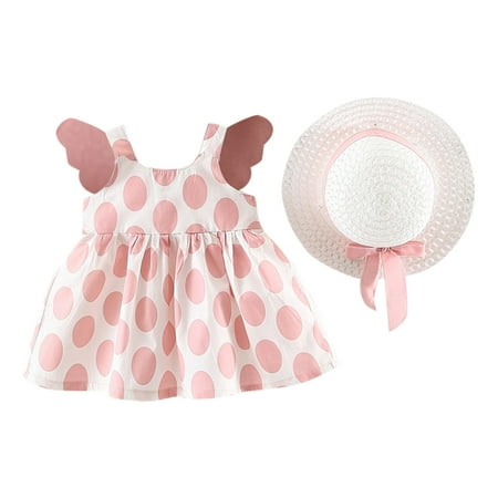

Toddler Baby Girl Dress Sleeveless Mini Dress Floral Print Pink 80