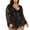 Black, variant on Lindreshi Bath Robes Female Women V-neck Lace Sexy Lingerie Underwear Bathrobe Mesh Robe with Thong + Belt
