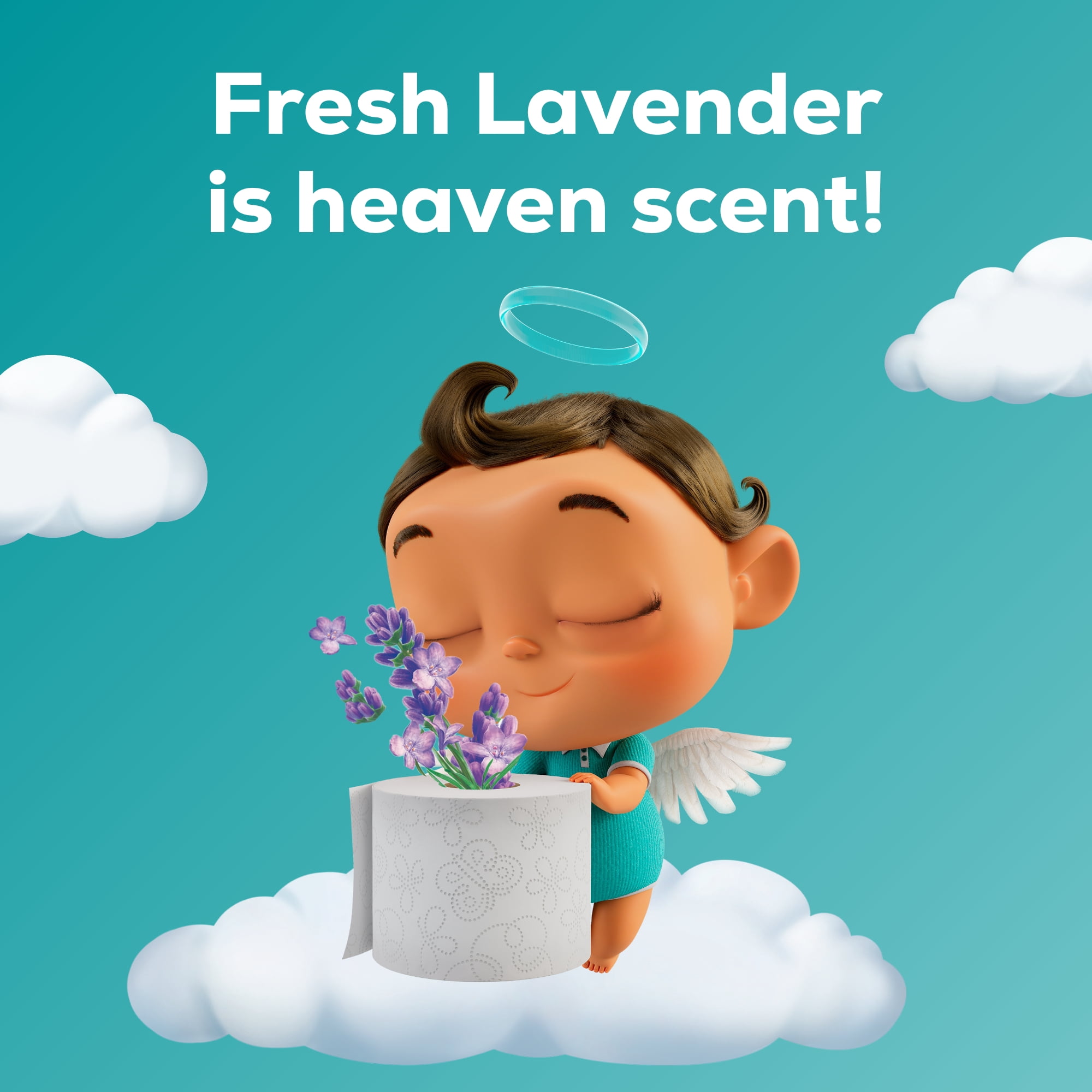 Angel Soft 2-Ply Toilet Paper, Fresh Lavender Scented Tube, 12 Mega Rolls, 320 Sheets per Roll