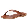 thumbnail image 2 of Zapatillas planas para mujer, sandalias con tiras transparentes atadas cruzadas de verano, zapatos para exteriores Wmkox8yii  hj789, 2 of 8