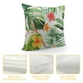thumbnail image 4 of JRXY  Plant Throw Pillow Cushion Cover, Bird of Paradise Palm Leaf and Assorted Exotic Flowers Watercolor, Decorative Square Accent Pillow Case White, 4 of 5