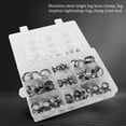 thumbnail image 2 of Stainless Steel Single Ear Hose Clamp, 80Pcs 6-23.6mm Crimp Hose Clamp Assortment Kit Ear Stepless Cinch Rings Crimp Pinch (1/4 Inch - 15/16 Inch), 2 of 8
