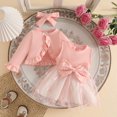 thumbnail image 2 of Mnyotv Toddler Baby Girl Clothes Mesh Sleeveless Tutu Dress with Long Sleeve Cardigan and Bow Headbands Size 6-9Months, 2 of 5