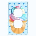 thumbnail image 2 of Metal Light Switch Plate Cover Rainbow Cupcake Baby Blue Heart Wallpaper CAK029, 2 of 13