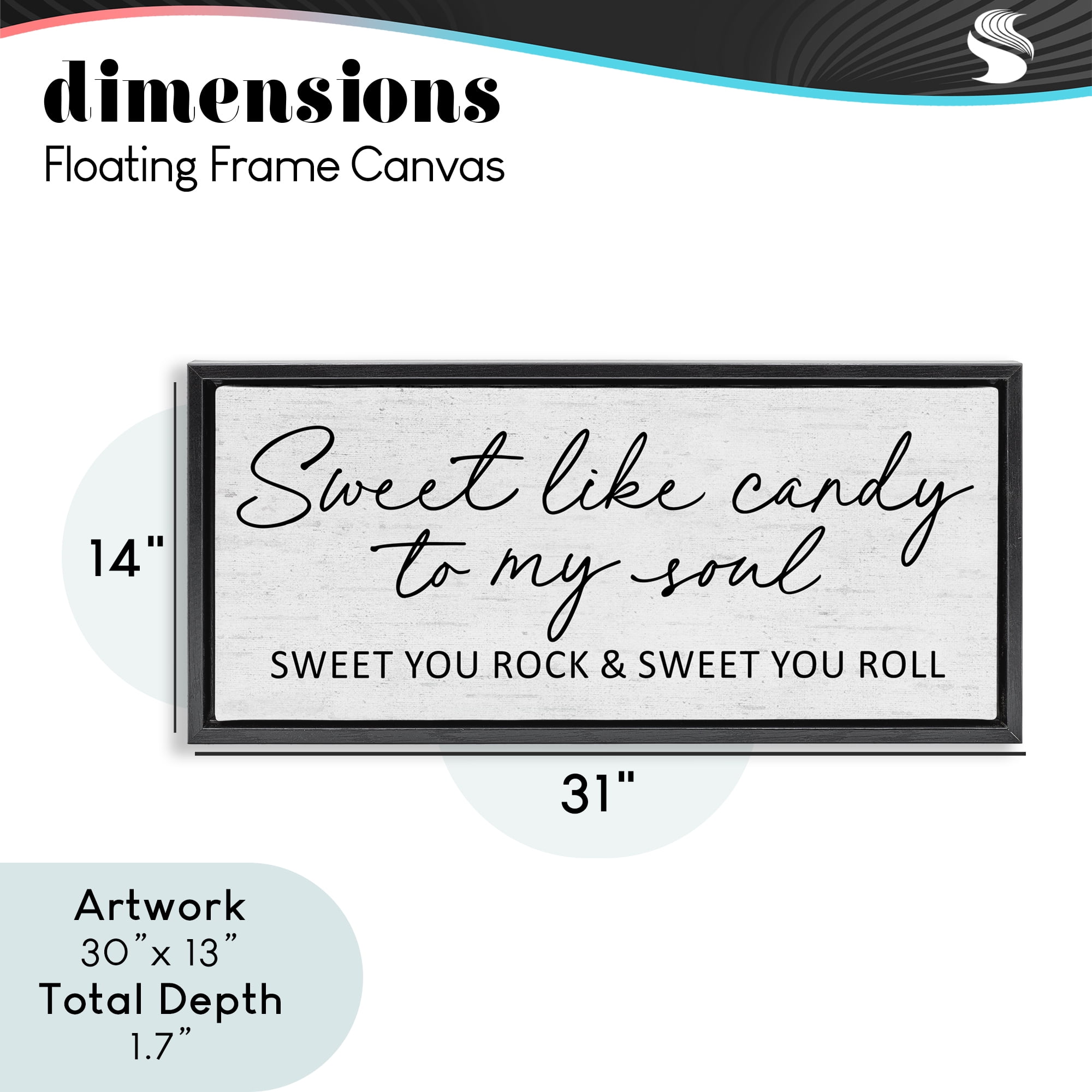 Sweet Like Candy Song Lyrics Black Framed Floater Canvas Wall Art, design by Lettered and Lined