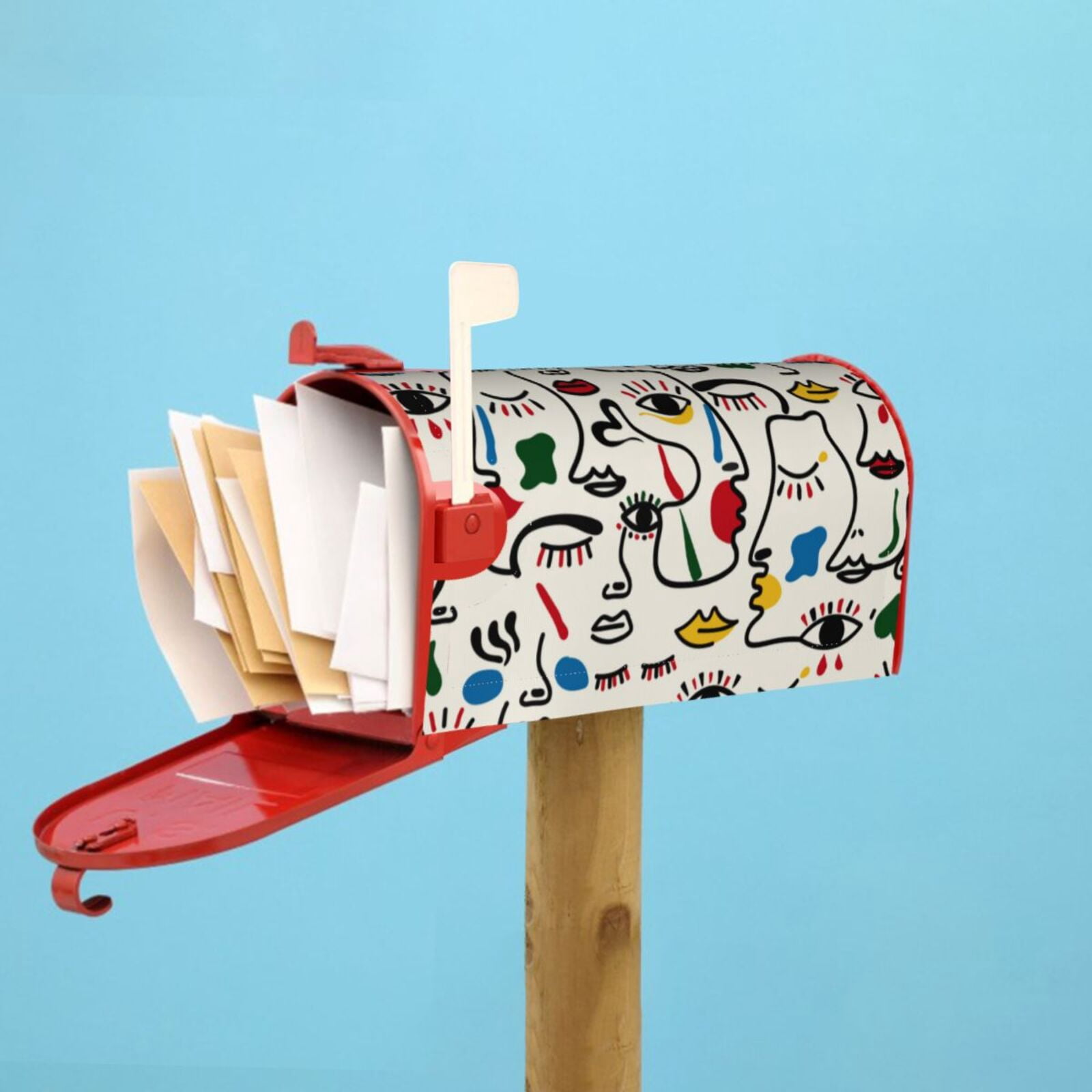 Xecao Aabstract Eyes for Mailbox Cover with Magnetic Strips, Waterproof and Sunscreen, Adds a Decorative Touch to Your Garden Yard.