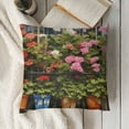 thumbnail image 3 of Geraniums Pillow Sham, Old Wooden Window with Terracotta Plant Pots and Colorful Blooming Flowers, Decorative Standard Size Printed Pillowcase, Multicolor, 3 of 5