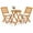 Cream, variant on Costway 3PCS Patio Folding Wooden Bistro Set Cushioned Chair Conversation Garden Red