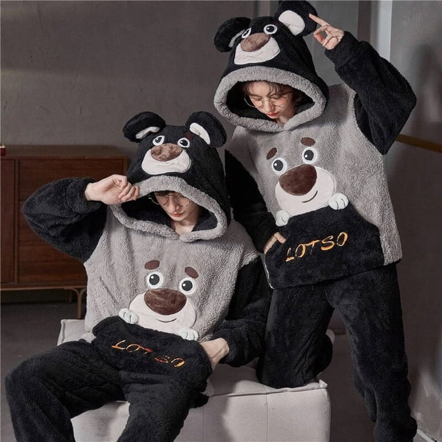 Conjunto de pijamas Unisex para parejas, ropa de dormir gruesa, traje de dinosaurio, ropa de casa suave y cálida, Sudadera con capucha, invierno, 5XL
