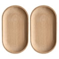 thumbnail image 1 of 2Pcs Beech Wood Oval Tray Mini Dinne Plate Household Tableware for Home Shop, 1 of 1