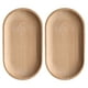 thumbnail image 1 of EeaseMX 2 bandejas ovaladas de madera de haya, miniplatos, vajilla para el hogar, para tienda en casa., 1 of 8
