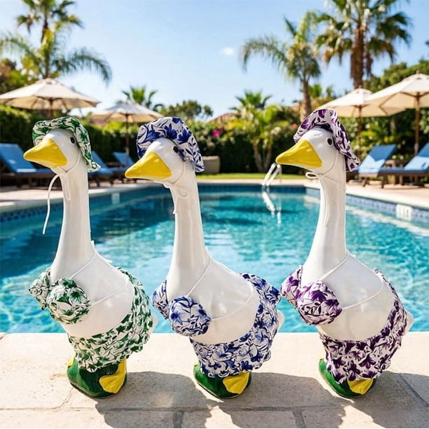 Hawaiian Lilies Print Bikini Costumes Set For Porch Gooses Summer Beach Style Gooses Outfit